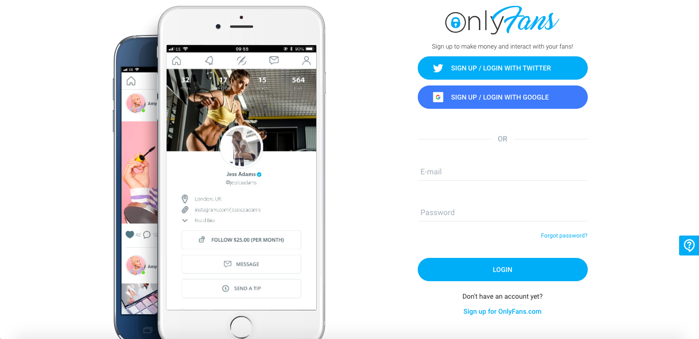 OnlyFans landing page
